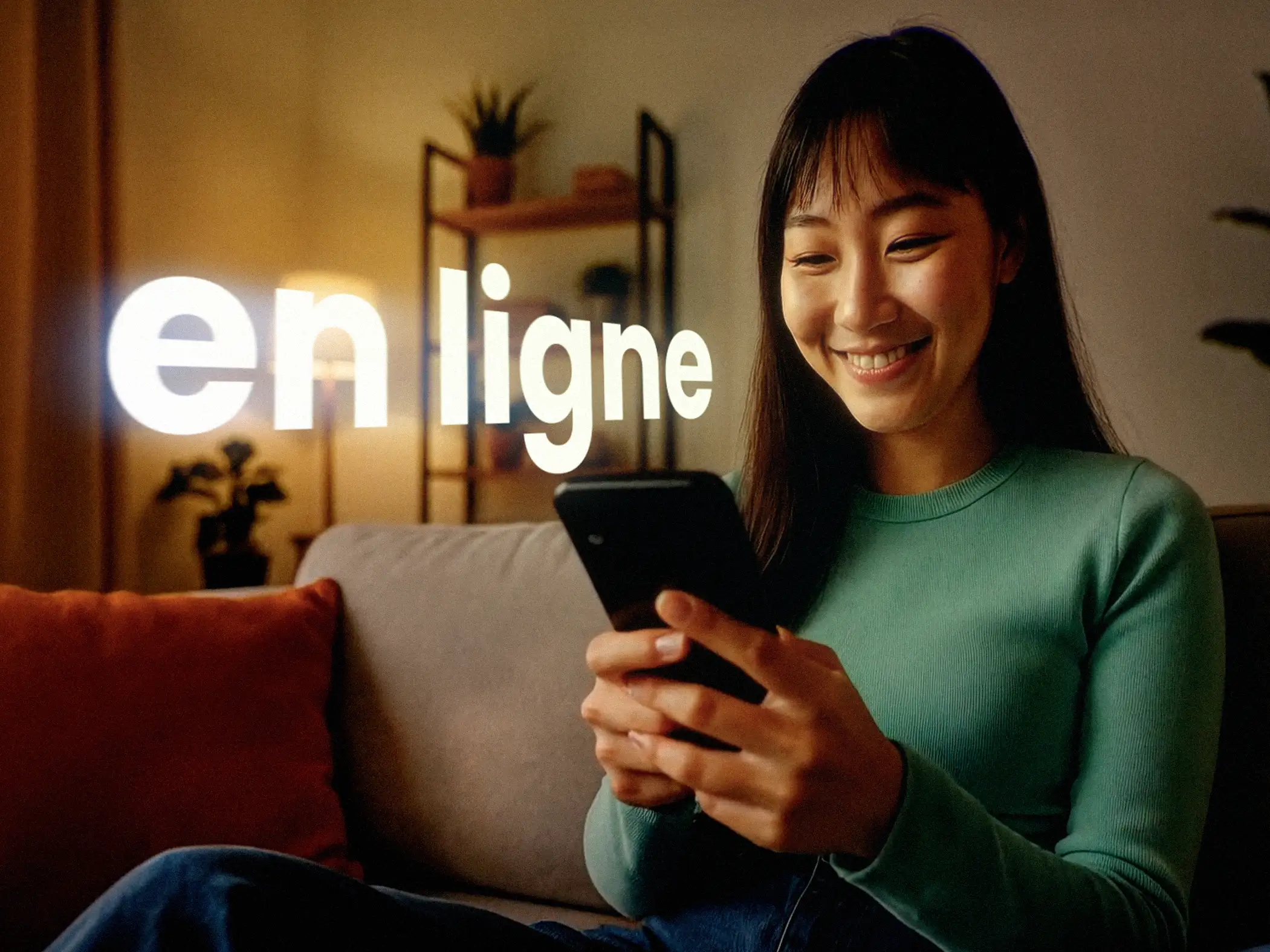 ANCV femme sur son téléphone