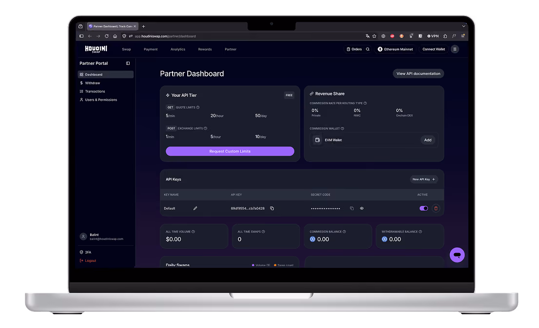 Cryptocurrency swap interface showing 1 ETH valued at $2993.88 to 22.453 SOL valued at $2974.80 with a purple 'Proceed To Swap' button.