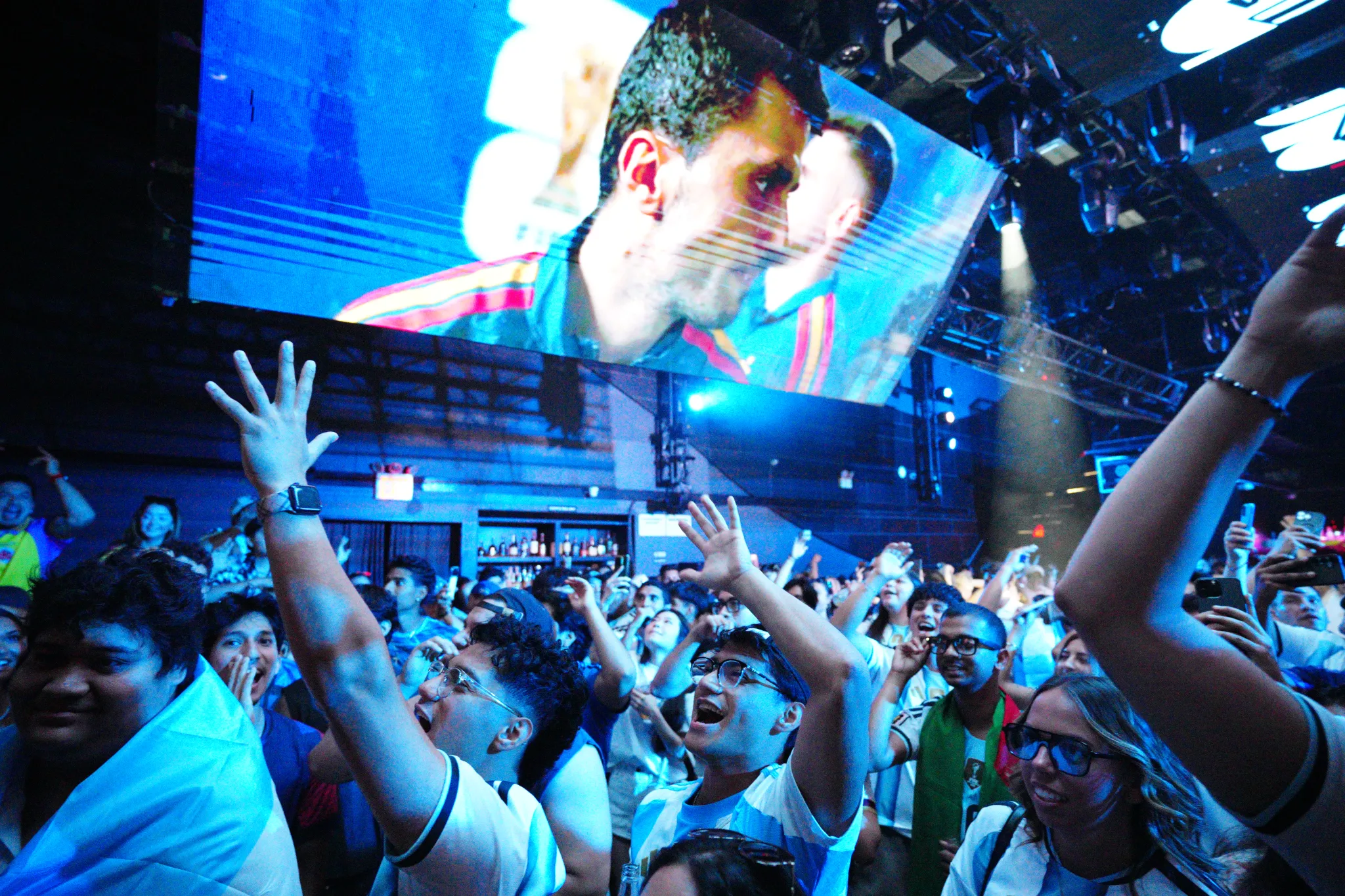 Fans Gather at Nebula Nightclub in New York City to Watch the FIFA World Cup Final: Photos From the New York Post