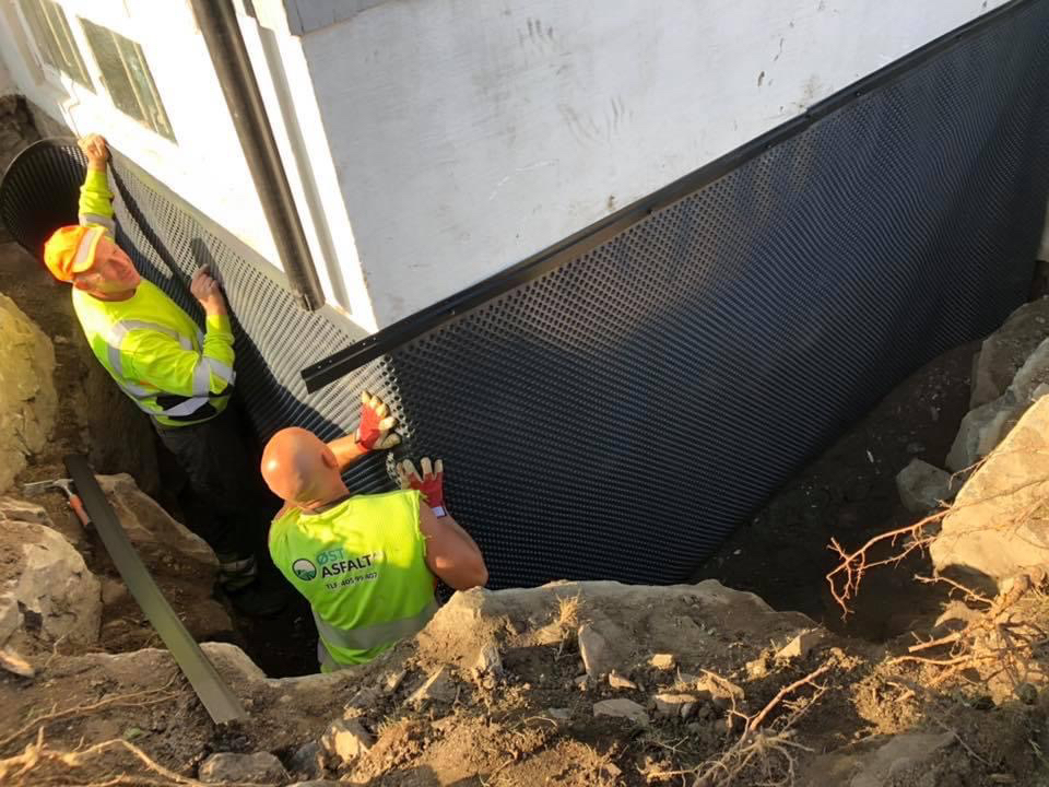 Drenering før asfaltering