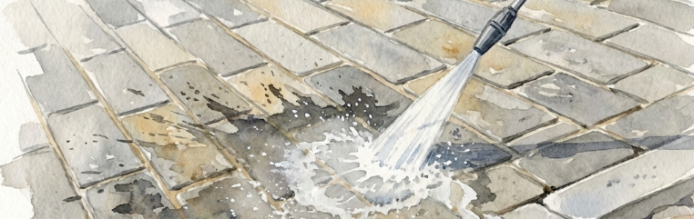 høytrykkspyler på beleggningsstein