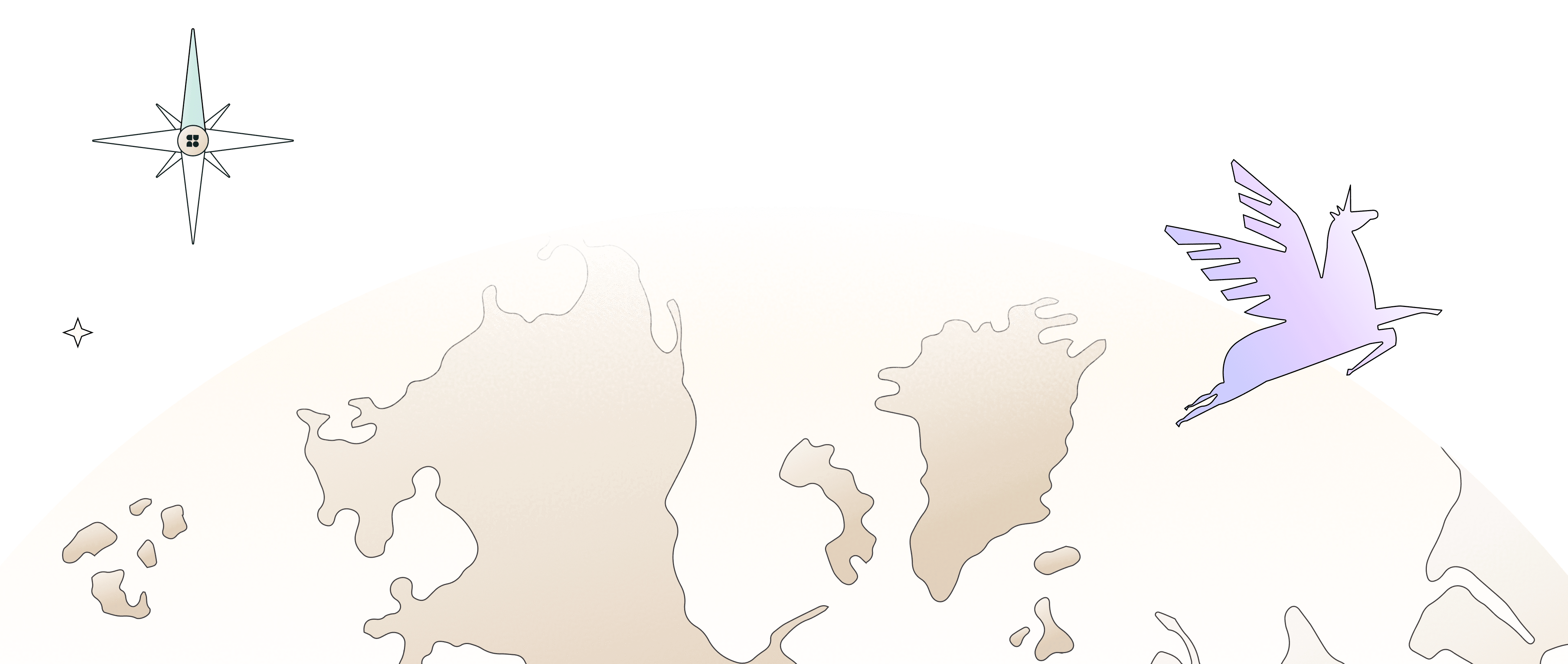 Robot hand holding a purple feather quill writing on a long scroll against a dark sky with clouds and stars.