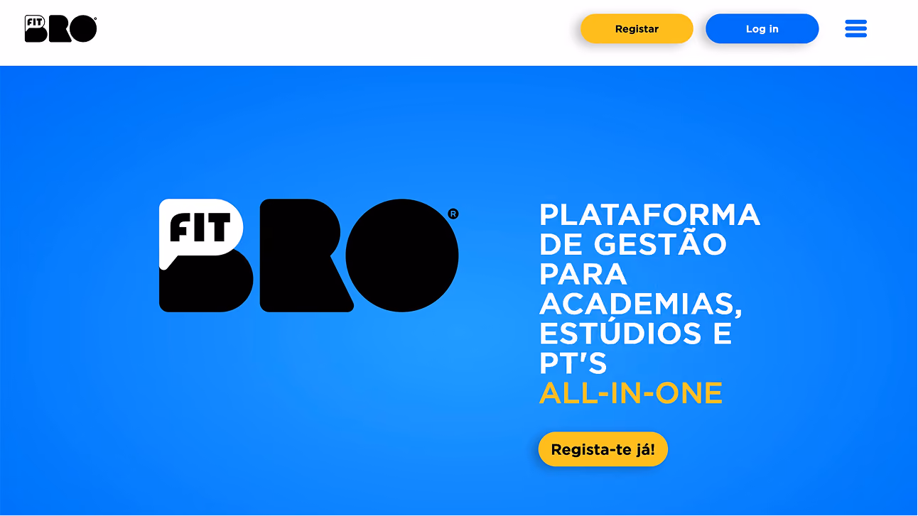 Fitbro website homepage screen