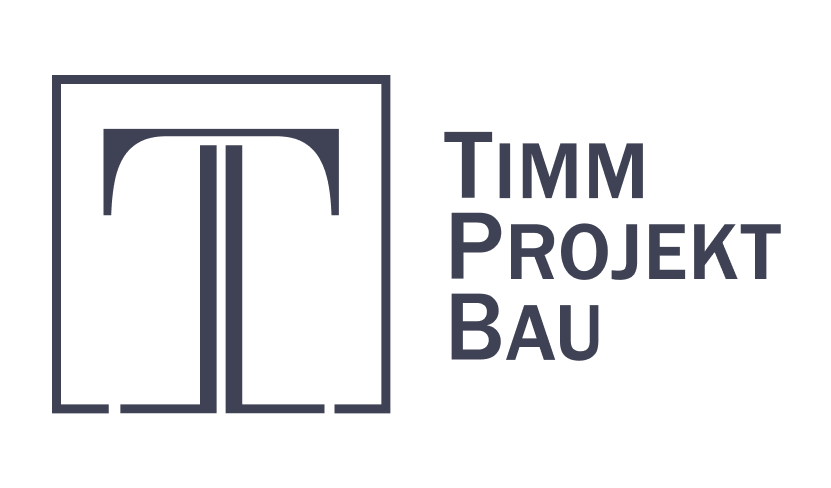 Timm Projekt Bau company logo with stylized letter T inside a square frame.