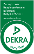 Znak certyfikacji DEKRA dla normy ISO/IEC 27001