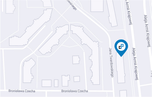 Map showing the office location in Rzeszów on Jana Twardowskiego Street