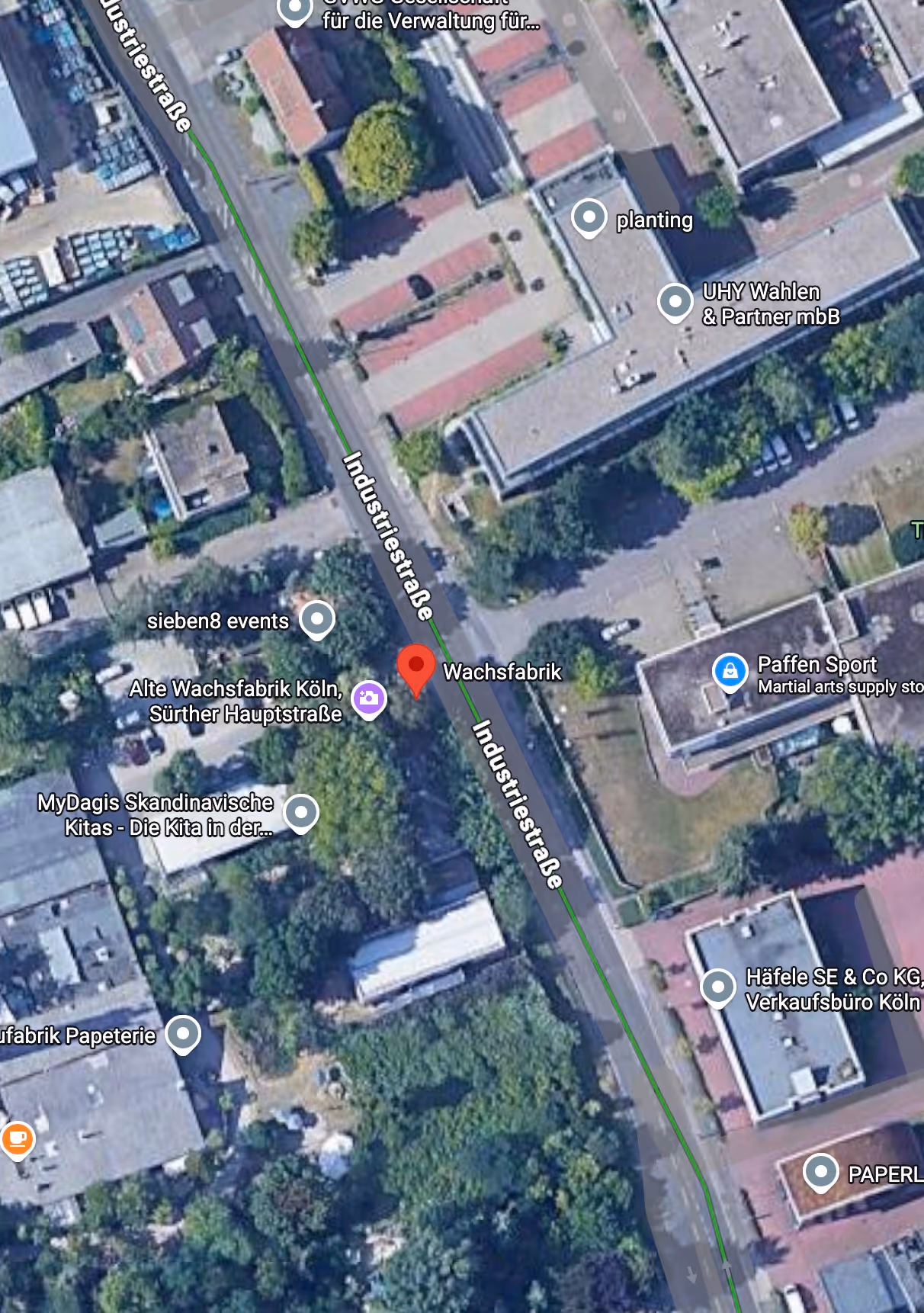 Parkmöglichkeiten Wachsfabrik Luftbild