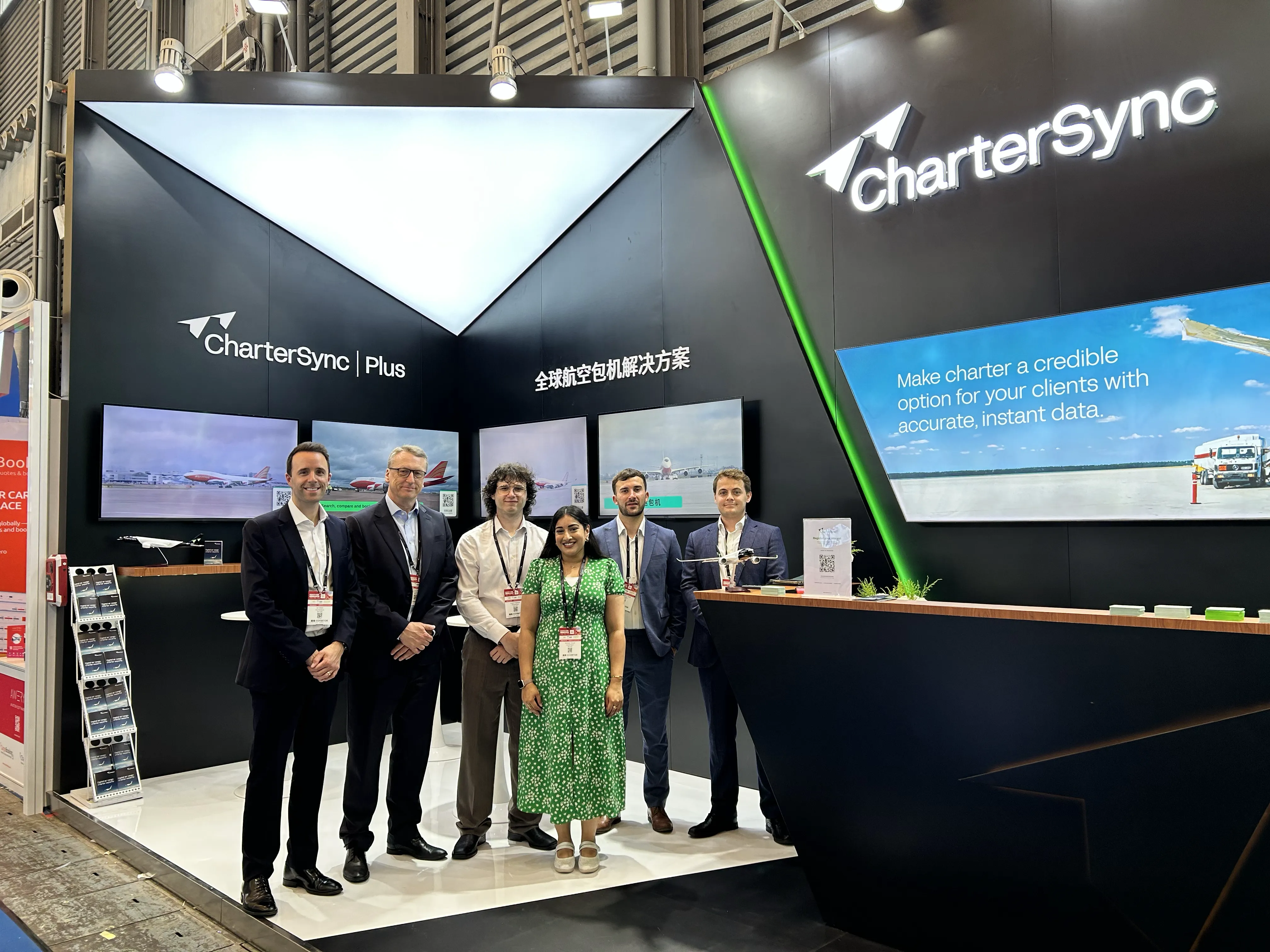 The CharterSync team at their stand at Air Cargo China 2026 in Shanghai