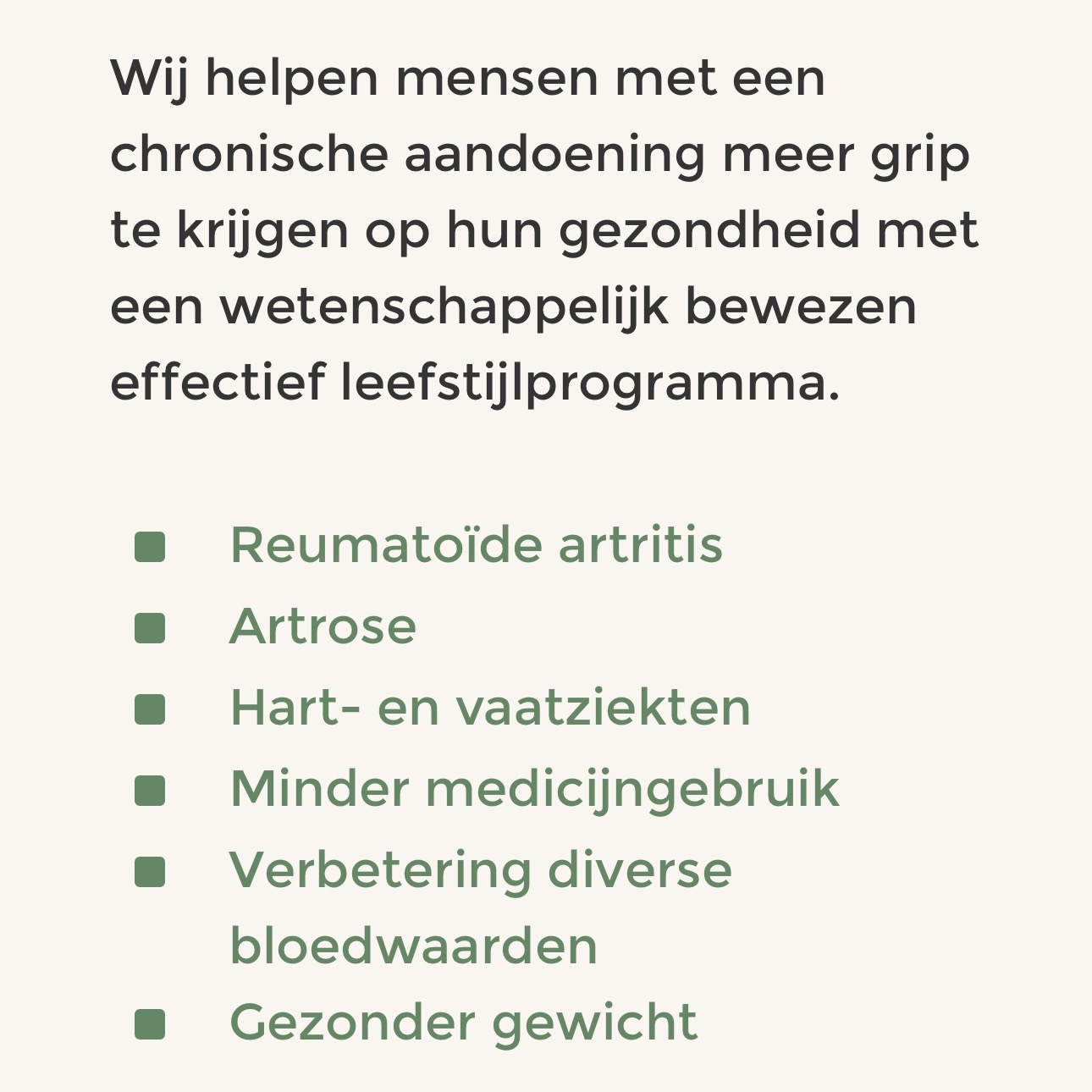 wetenschappelijk bewezen effectief leefstijlprogramma