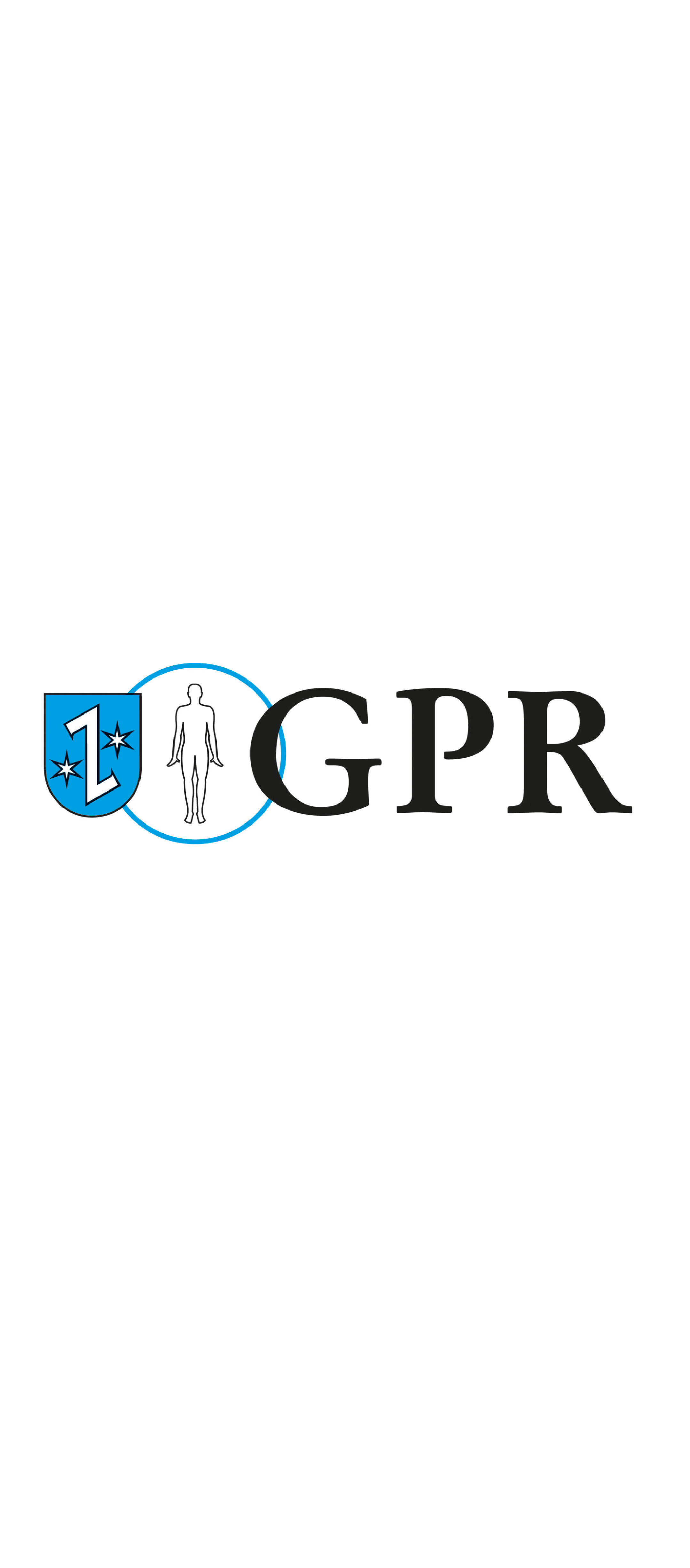 Logo featuring a blue shield with a white 'Z' and stars, next to a human silhouette within a blue circle and the letters GPR.