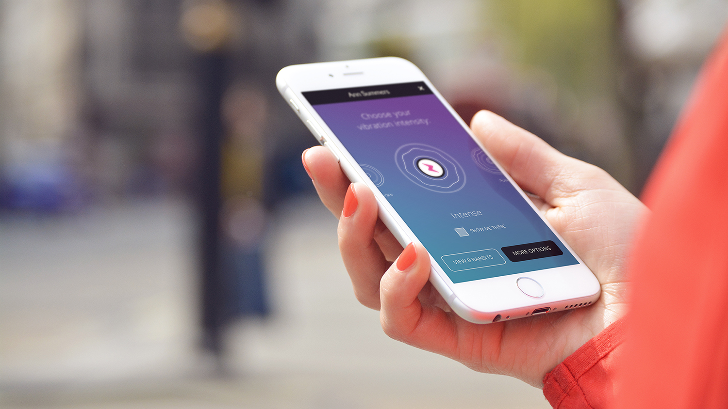 Mobile phone with the Ann Summers and Biglight's 'Whats your vibe?' App