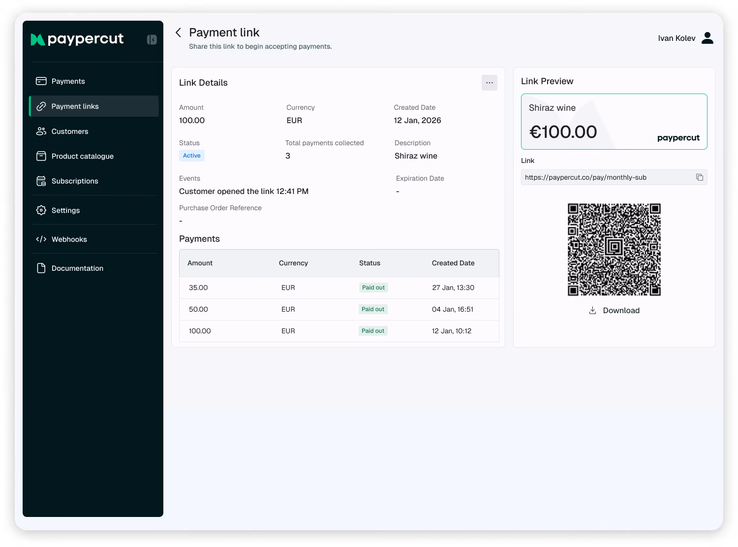 EN Payment links