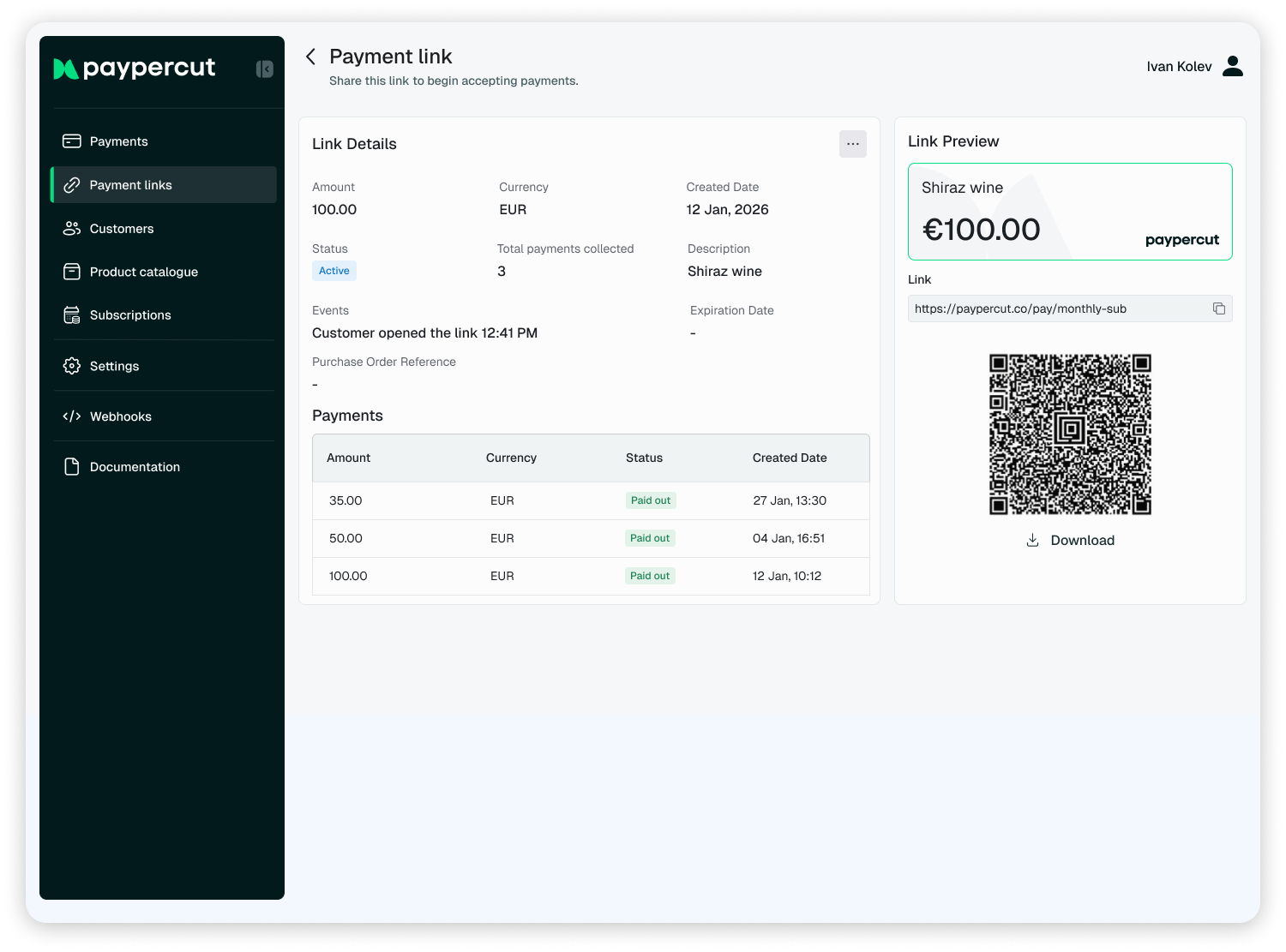 EN Payment links
