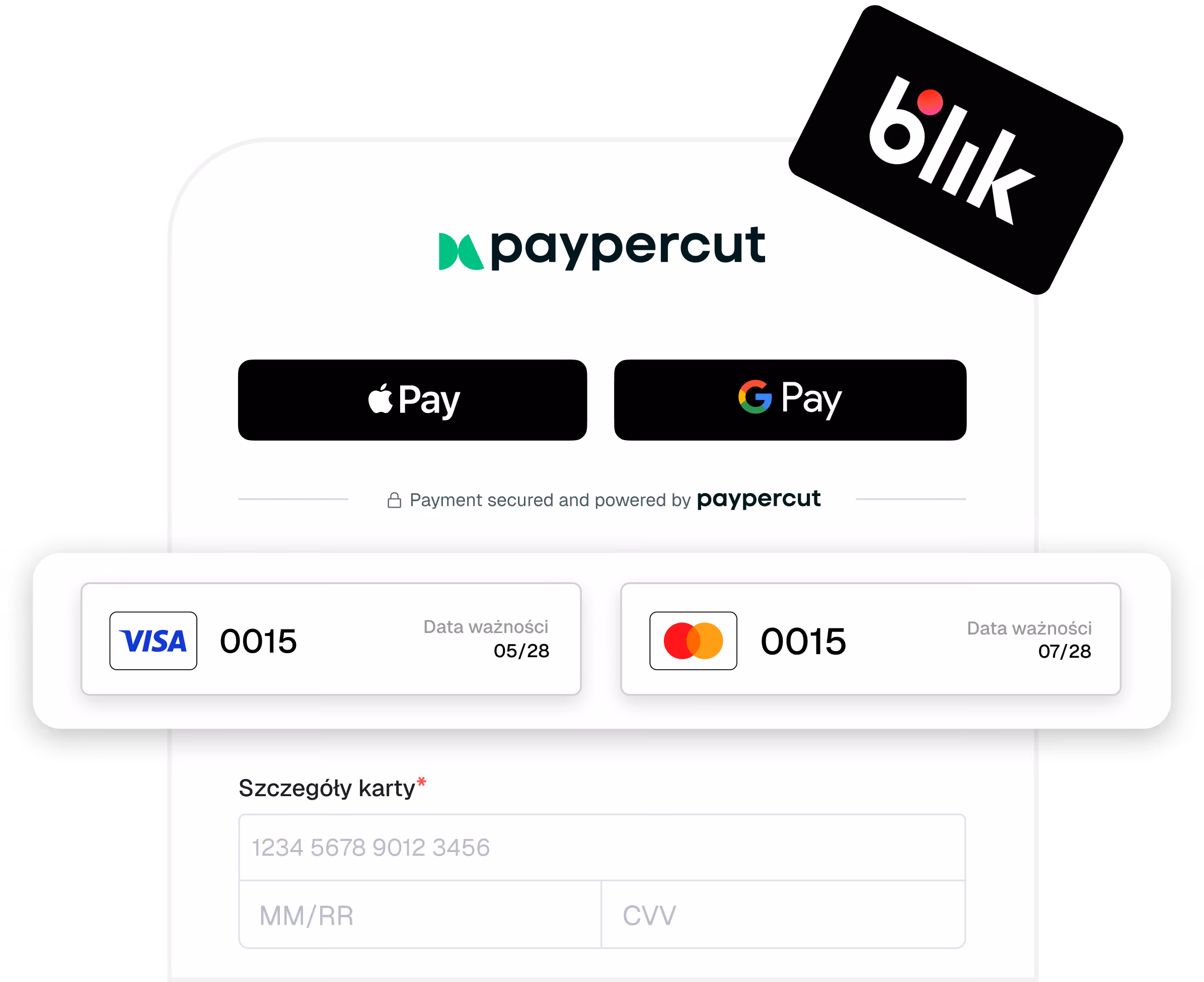 Realizacja transakcji online w Paypercut za pomocą Apple Pay, Google Pay oraz karty płatniczej