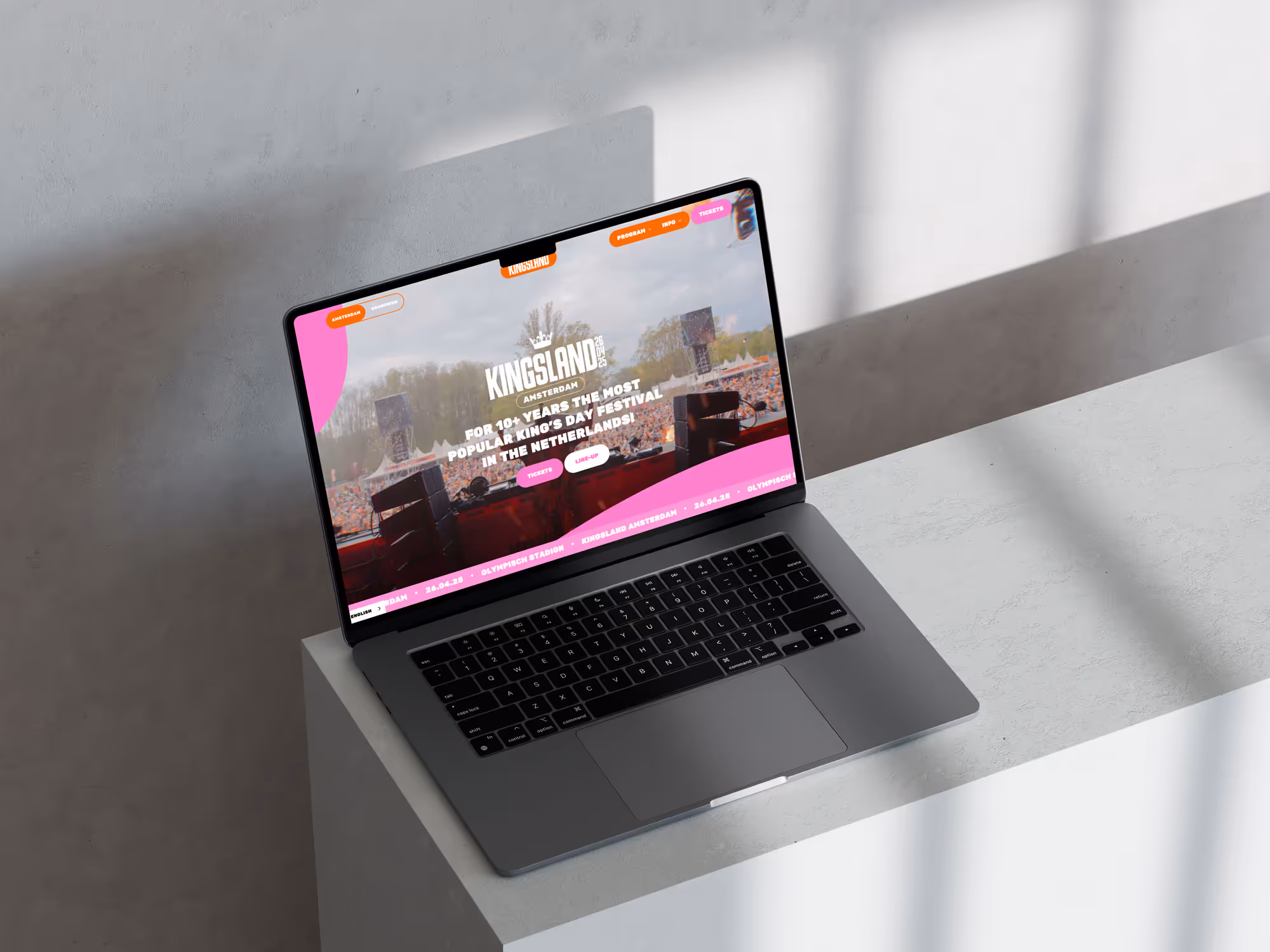 An image of an iPad showing a website Boring has created