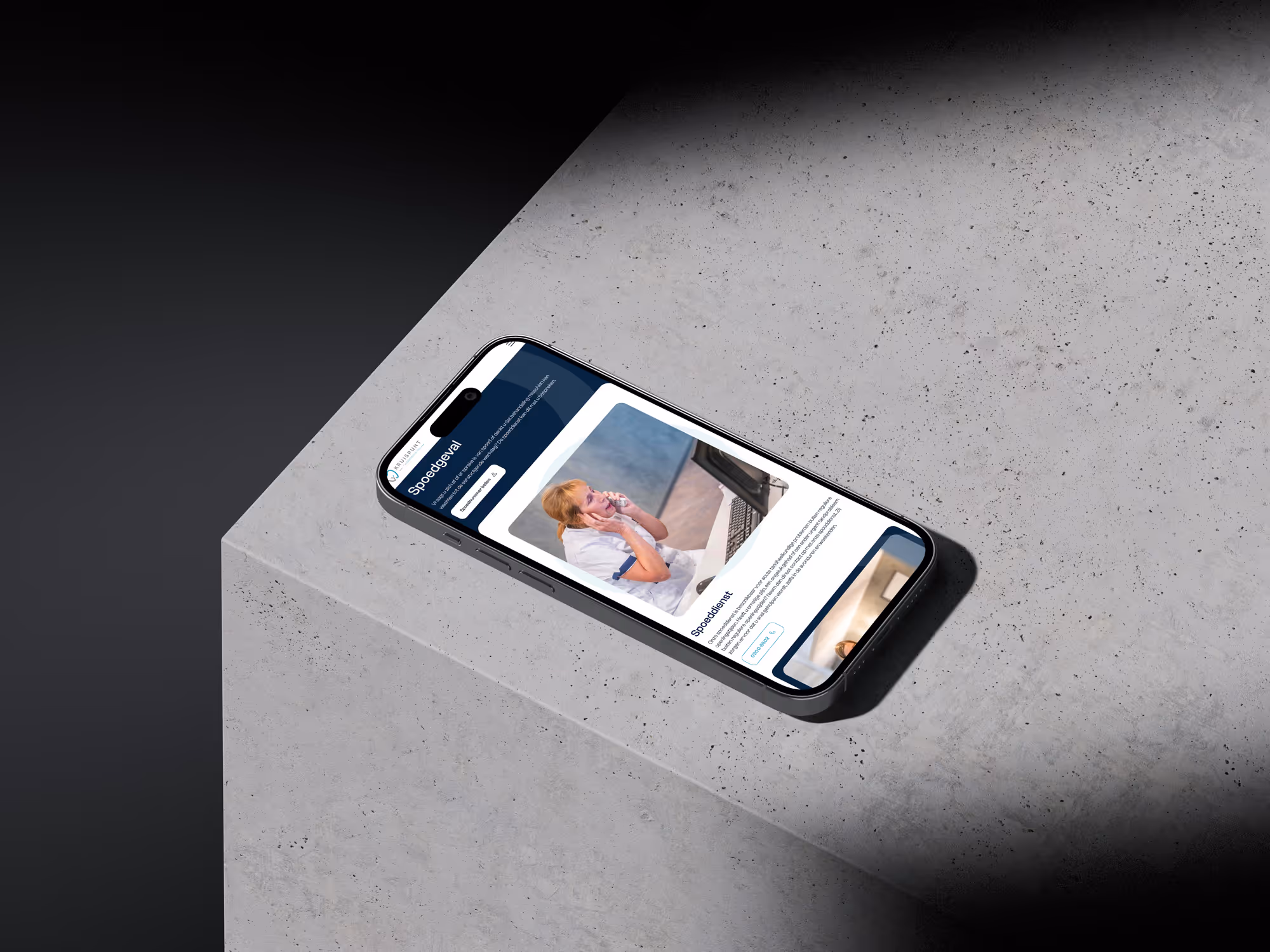 An image of an iPad showing a website Boring has created