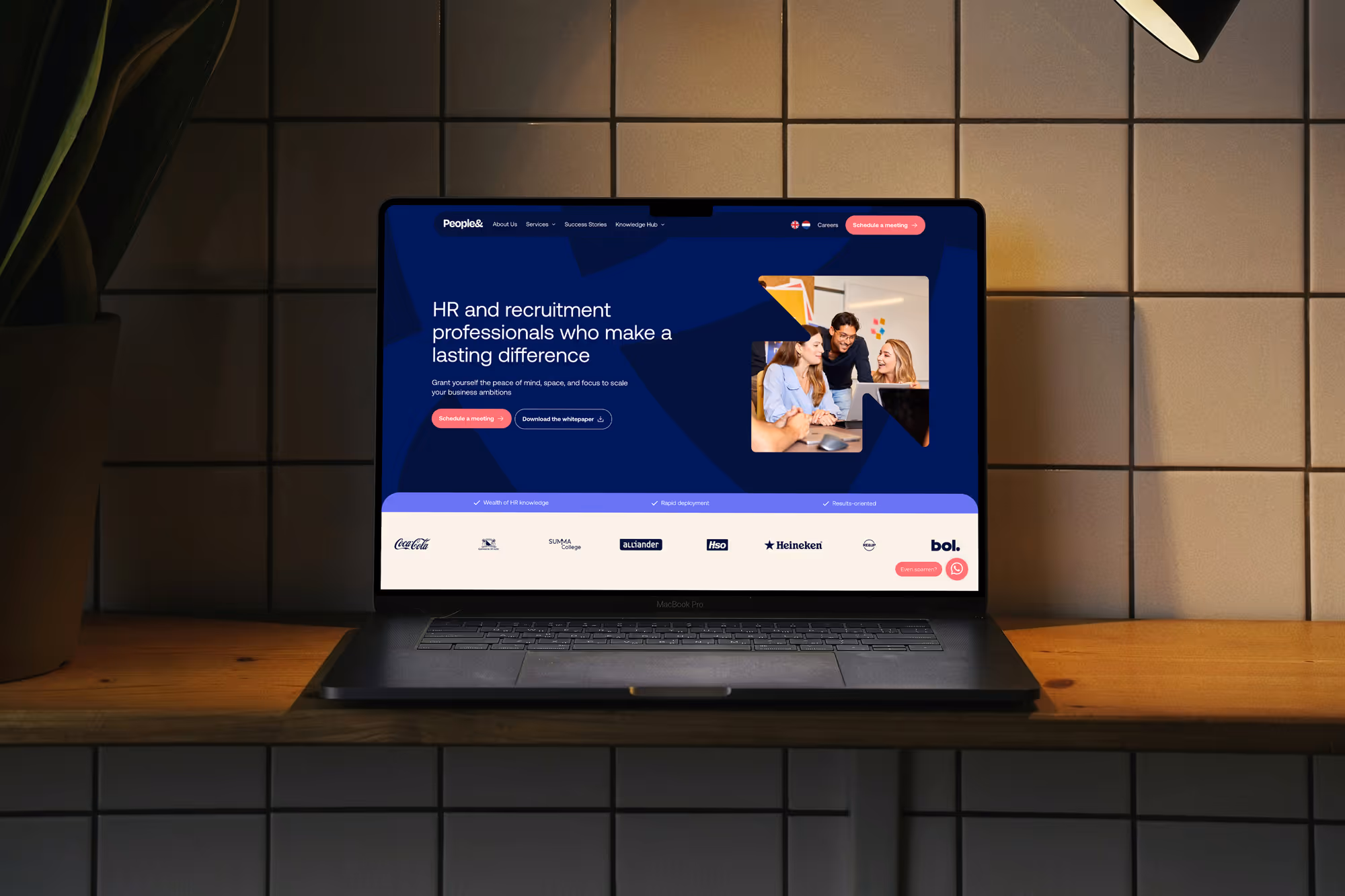 An image of an iPad showing a website Boring has created