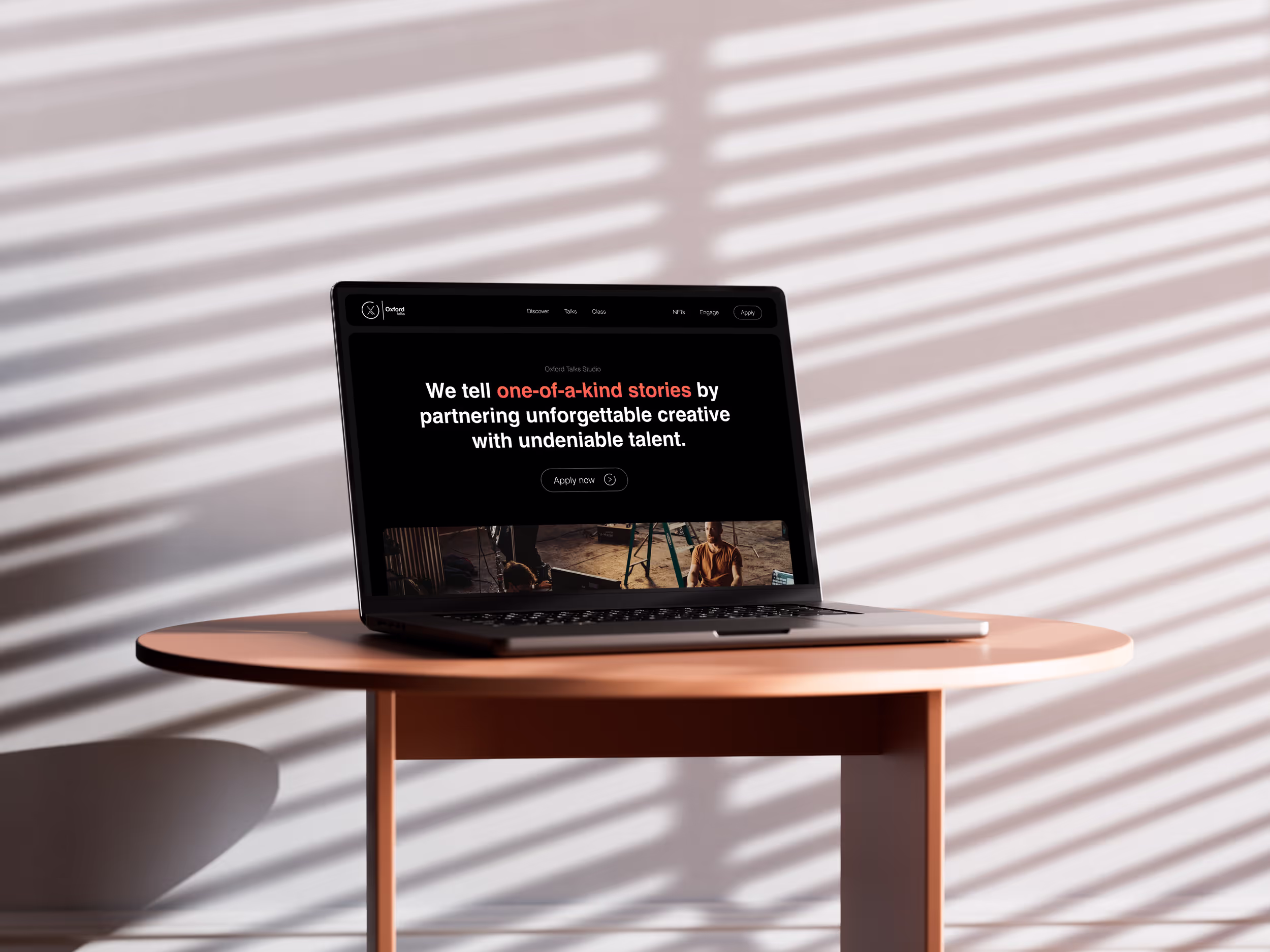 An image of an iPad showing a website Boring has created