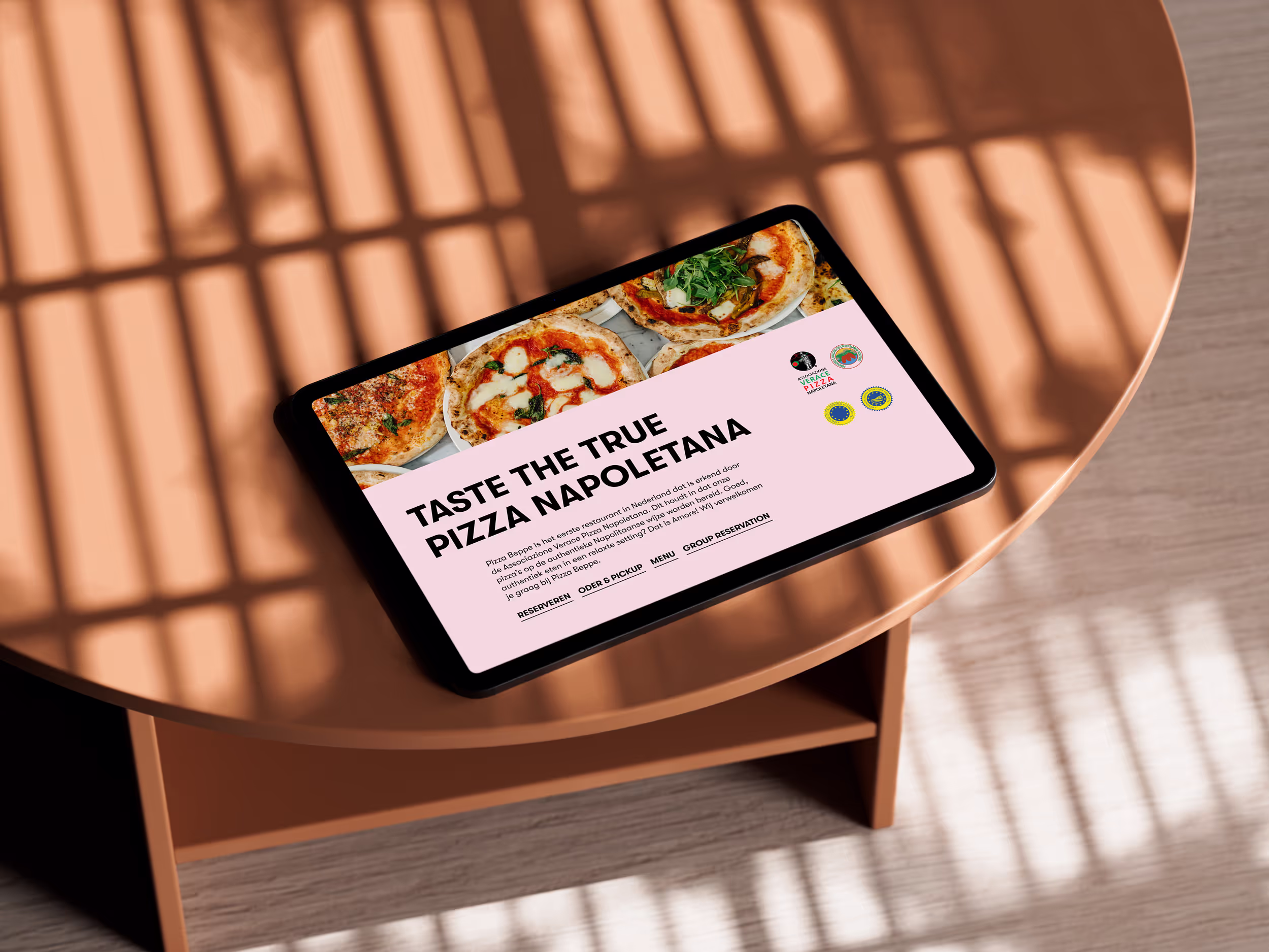 An image of an iPad showing a website Boring has created