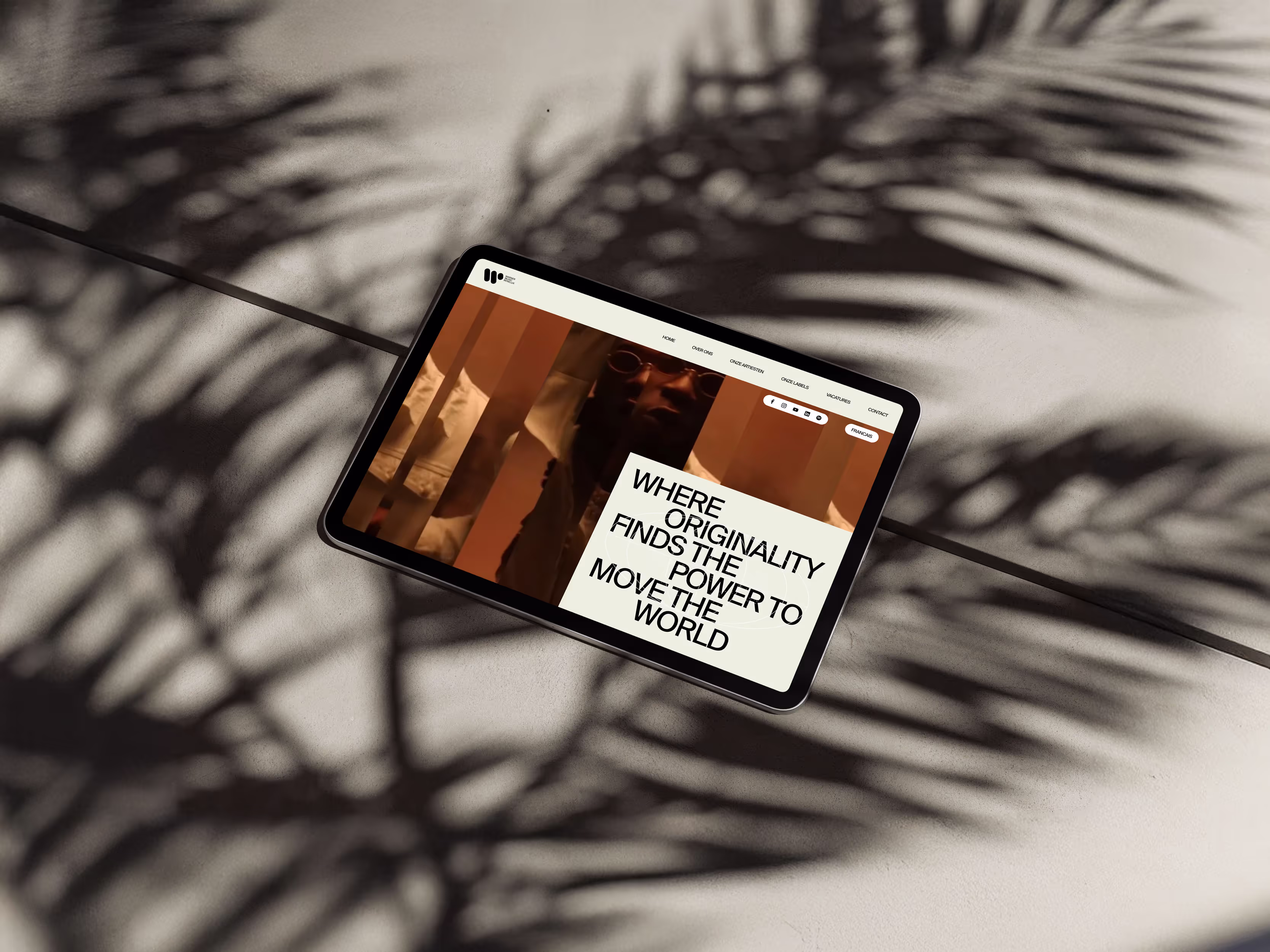 An image of an iPad showing a website Boring has created