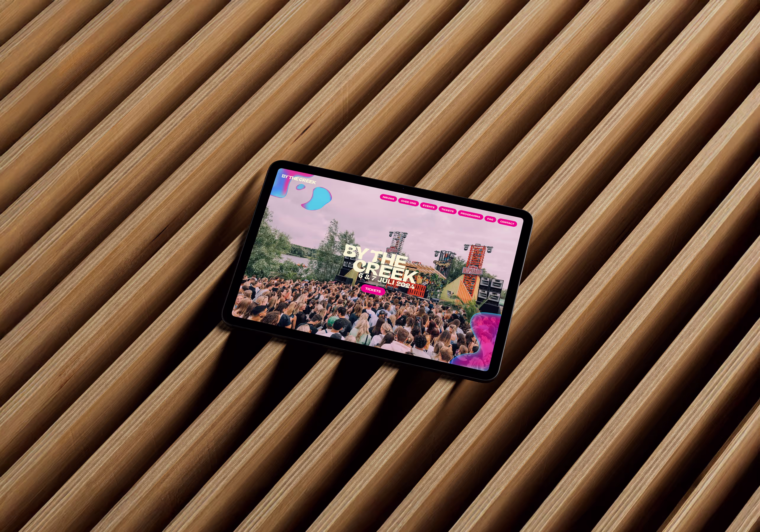 An image of an iPad showing a website Boring has created