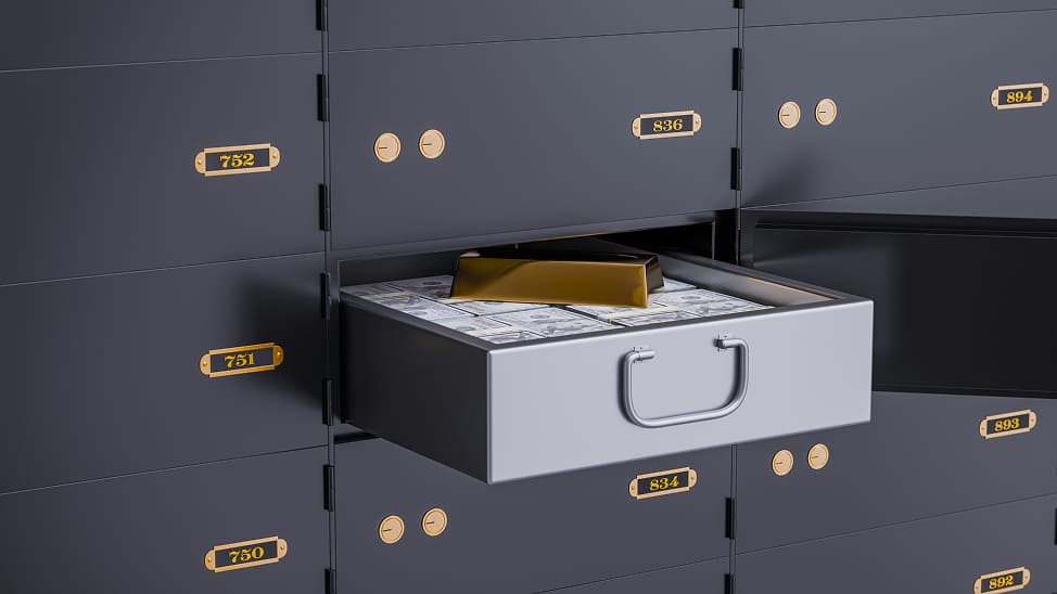 Steel safety deposit boxes