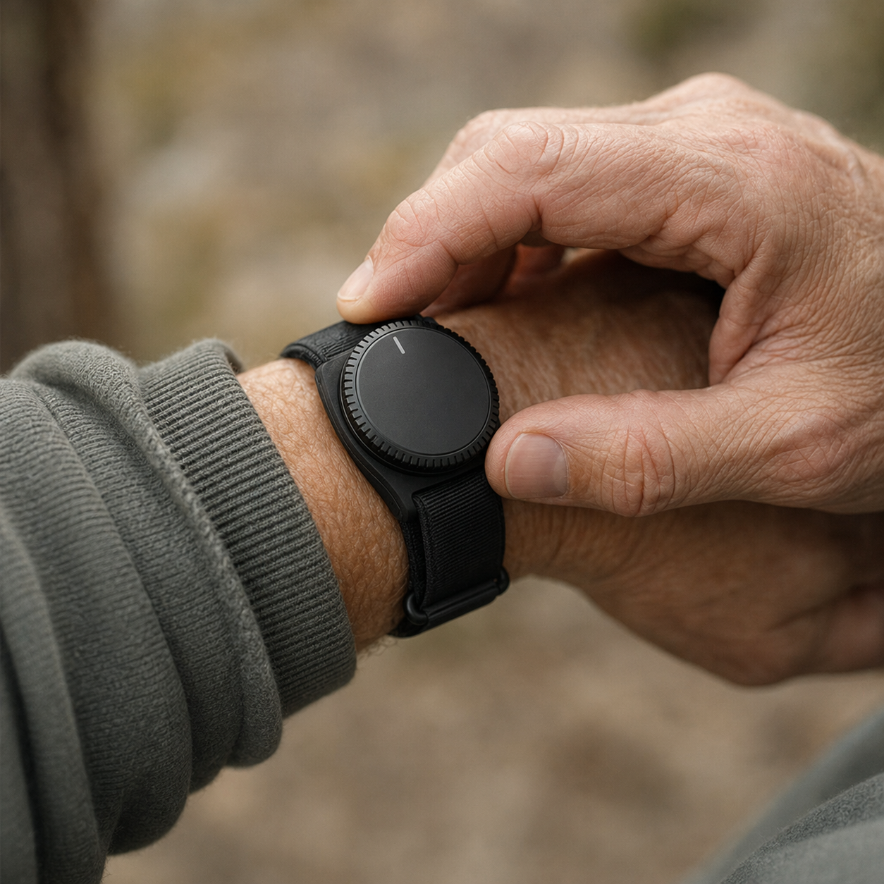 Hand using Arc Band tactile dial