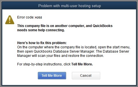 QuickBooks needs some help connecting. Error code: H202