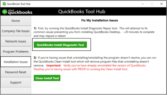 QuickBooks Tool Hub Install Diagonistic Tool