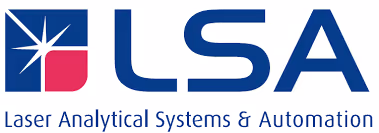 Logo of LSA with a blue and red star symbol and the text Laser Analytical Systems & Automation.