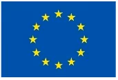 European Union flag with a circle of twelve yellow stars on a blue background.