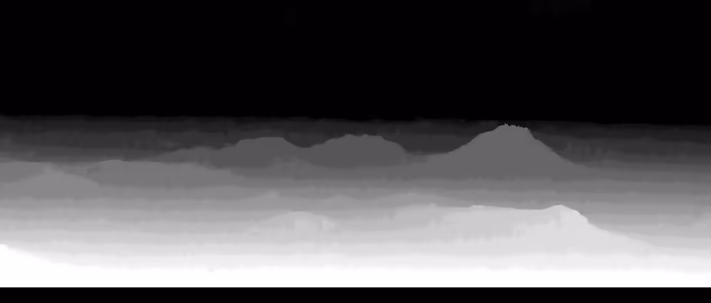 Grayscale gradient image with irregular mountain-like shapes visible in the midsection against a dark top background.