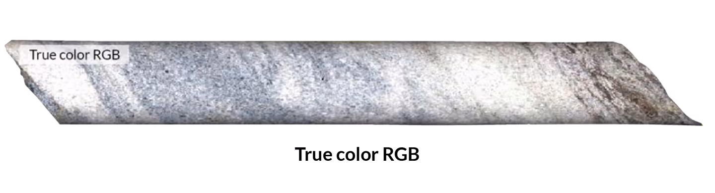 RGB image close-up of a mineral core