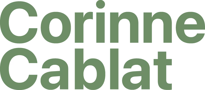 Corinne Cablat text logo in green font.