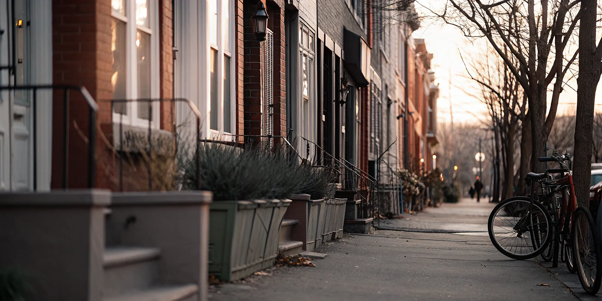 A row of apartments on a city street in a pro-tenant state.