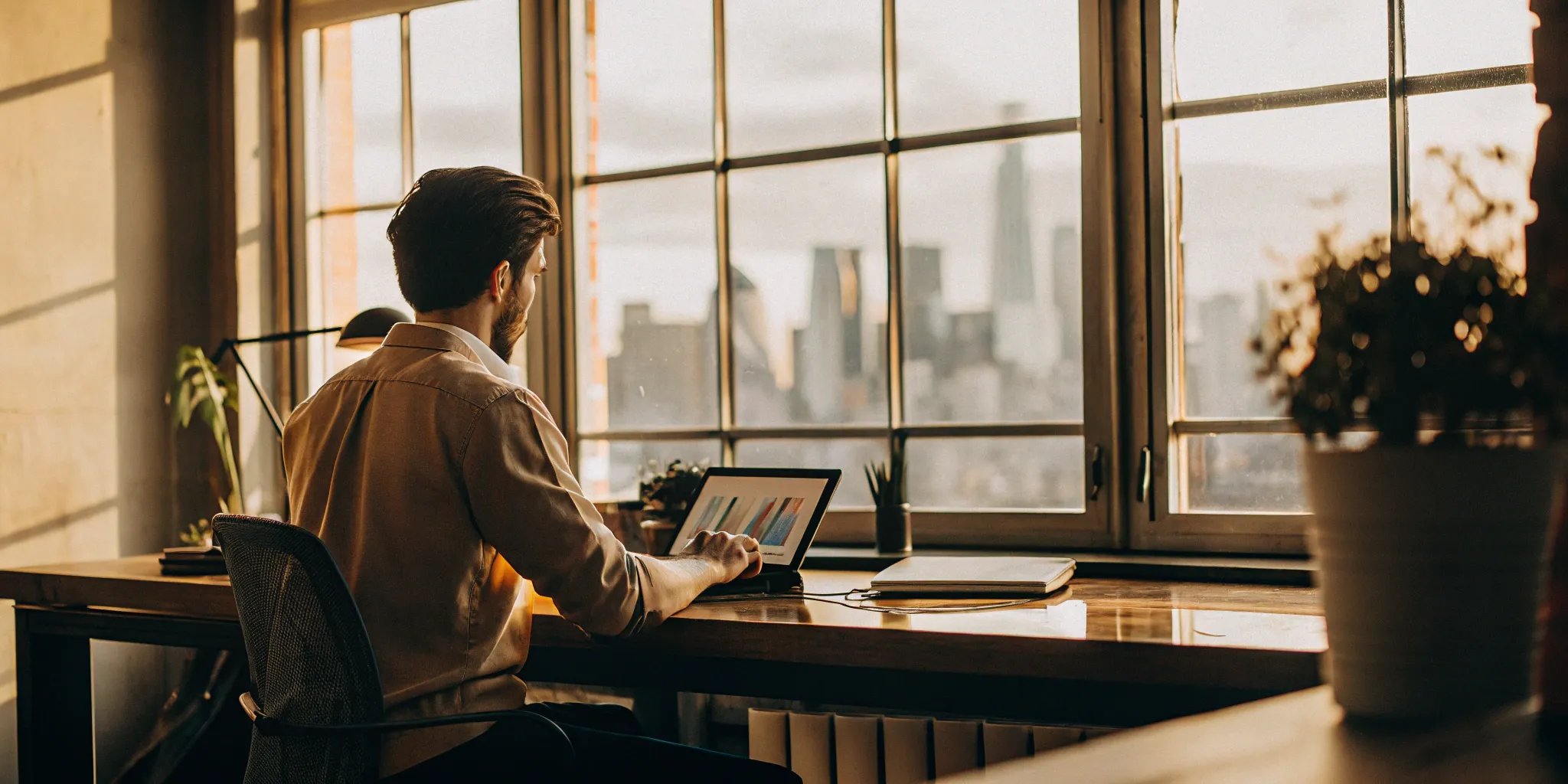 Landlord using a consumer reporting agency on a laptop to review a tenant screening report.