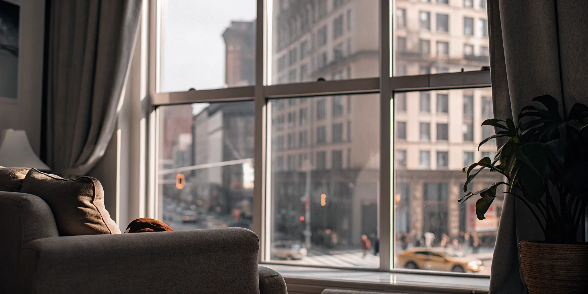 A bright apartment living room, a secure home protected by the Fair Tenant Screening Act.