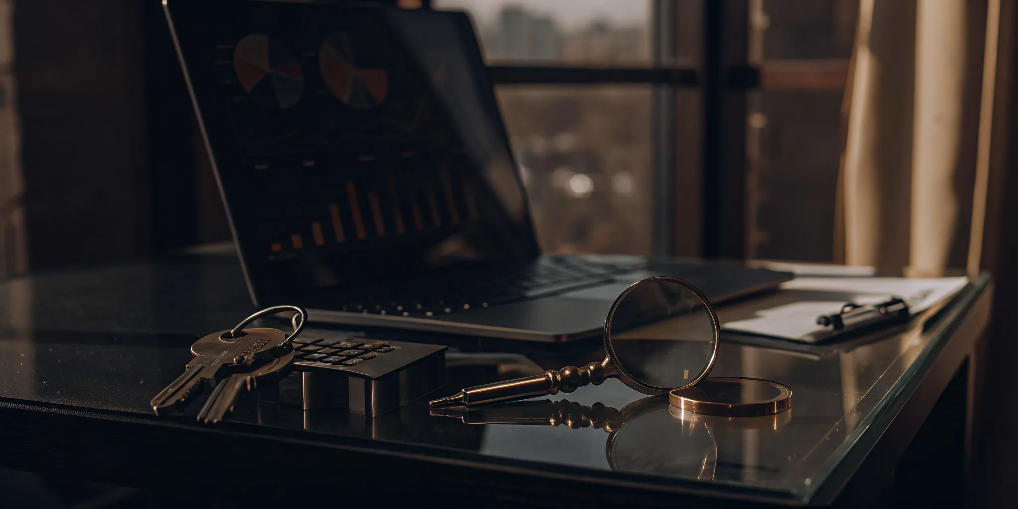 A laptop on a desk with charts showing how much an Experian tenant check costs.