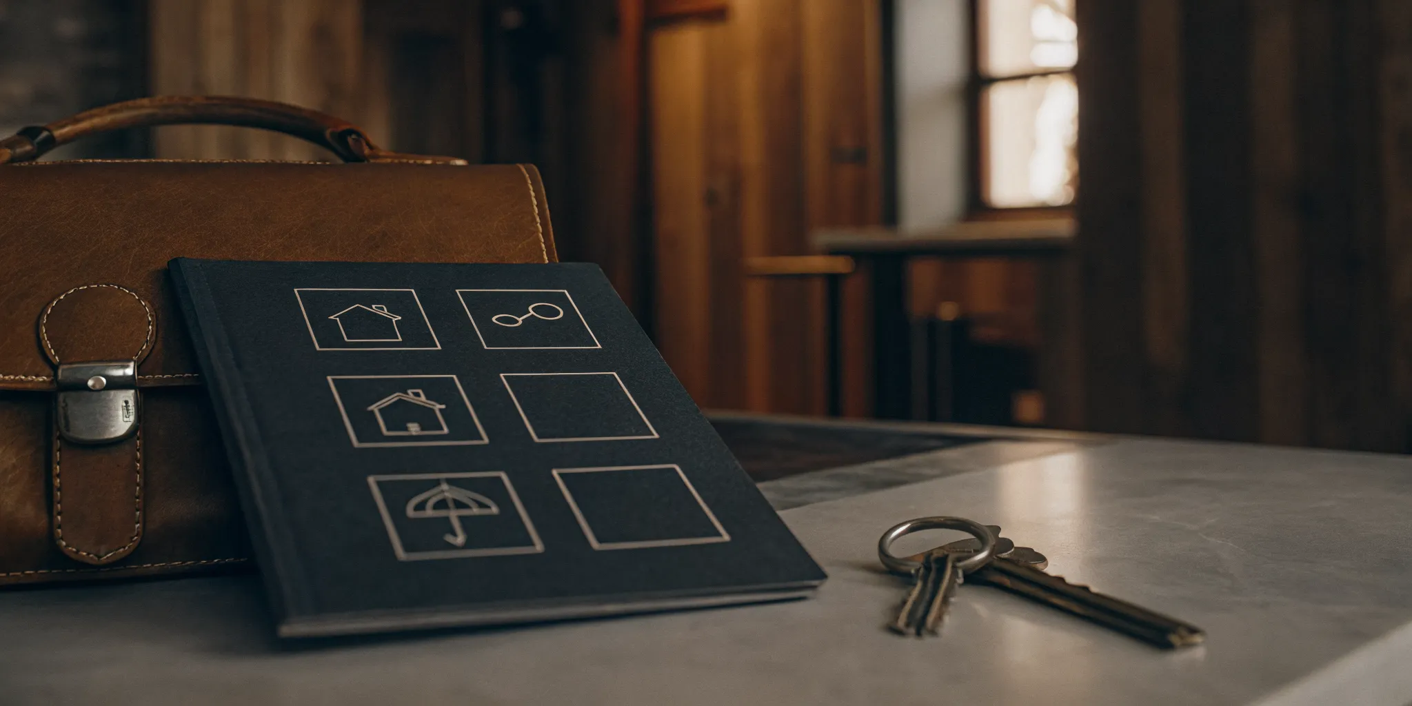 A folder containing an Illinois reusable tenant screening report next to a set of house keys.