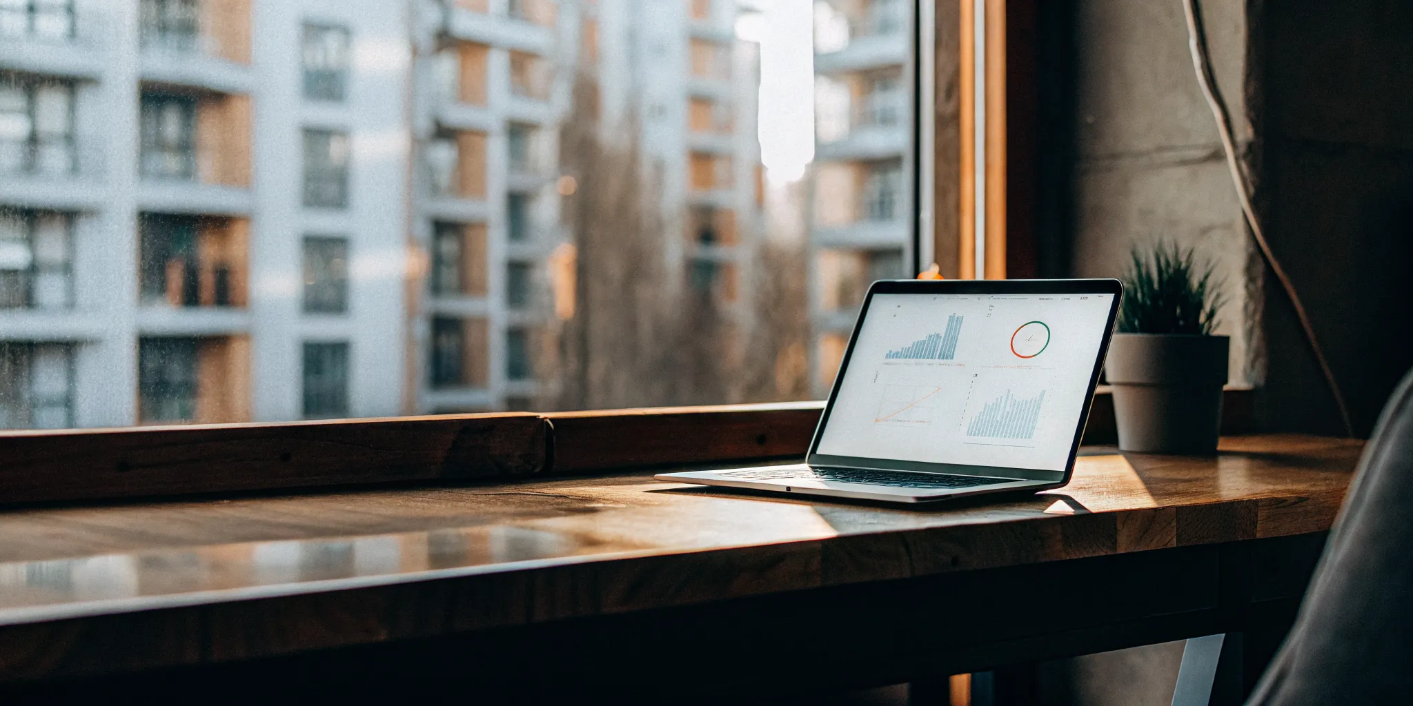 Laptop showing an Experian tenant screening report with credit and background check details.