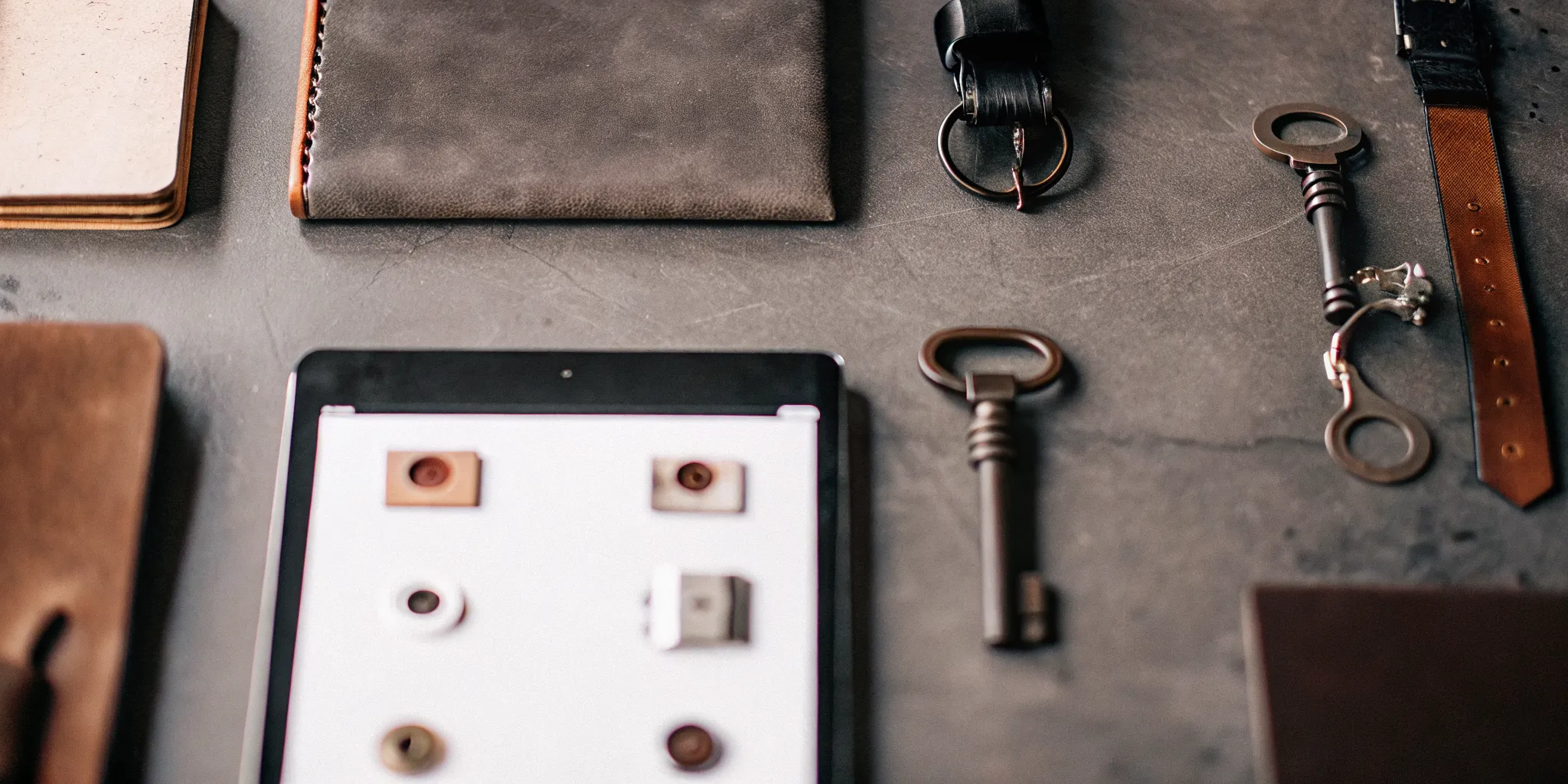 How to screen tenants for a rental property with documents, a notebook, and keys on a desk.