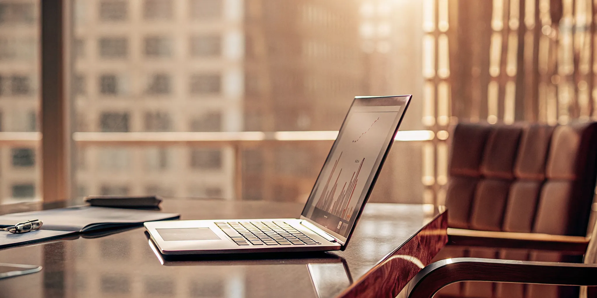 Laptop on a desk showing financial graphs for the best tenant screening with income verification.