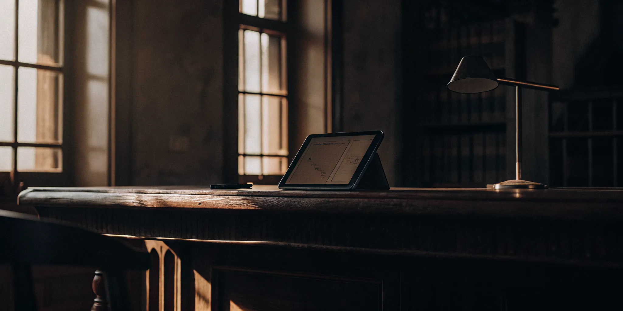 A tablet on a desk displaying what an eviction report shows.