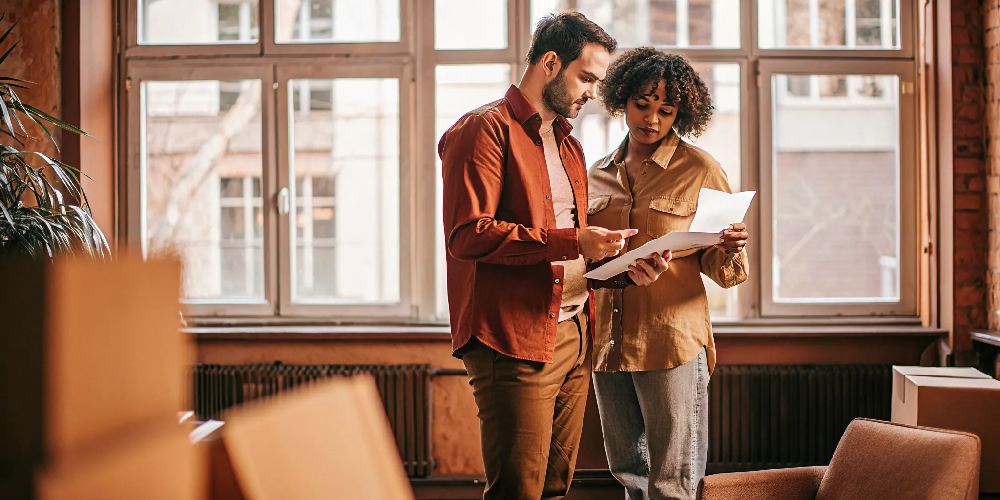 Property managers reviewing a Colorado landlord compliance checklist for HB23-1099 in a modern office