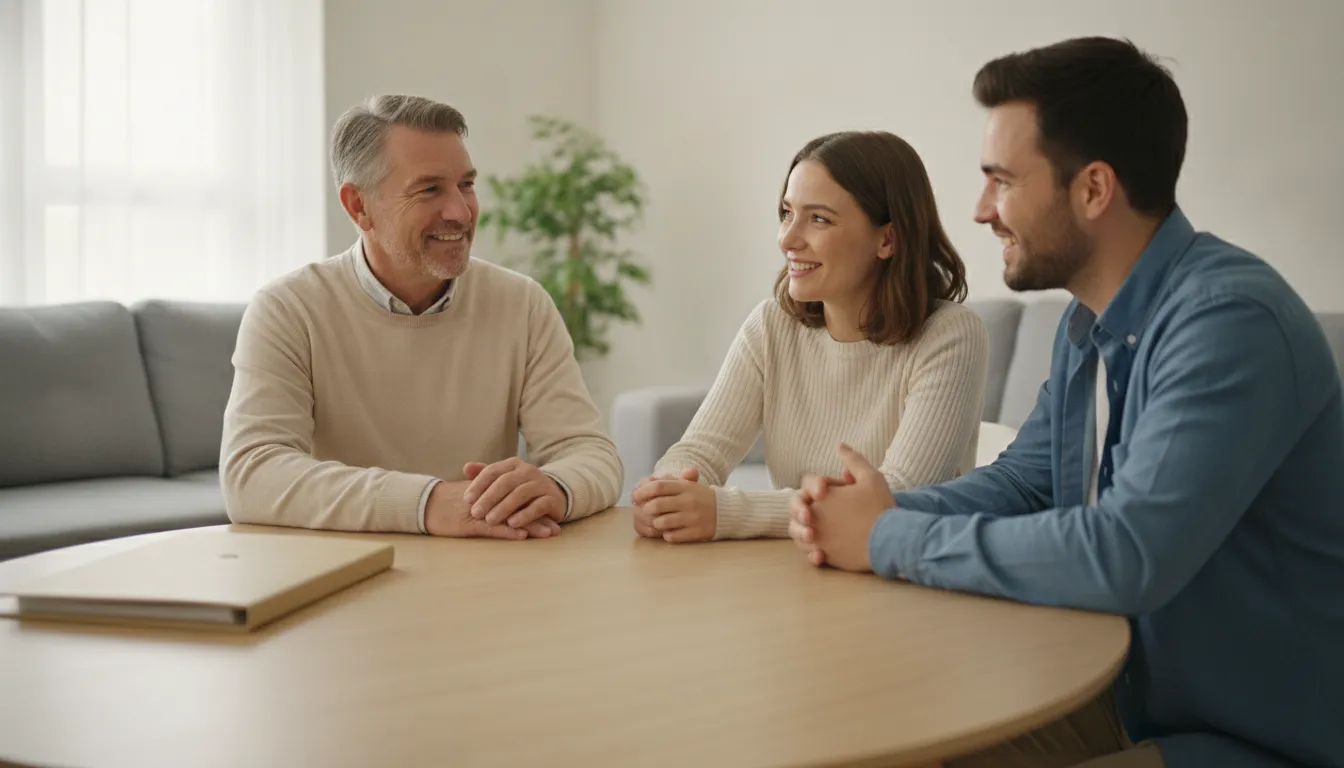 Renter and landlord during a rental viewing