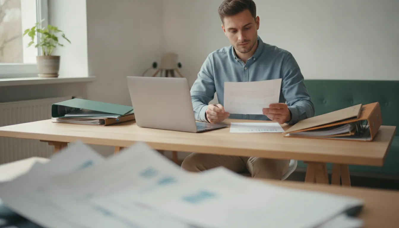 Renter organizing documents before a tenant background check