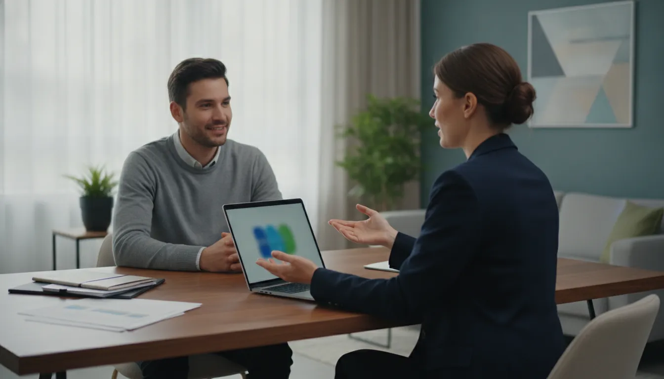 Landlord reviewing a tenant screening report during an application review