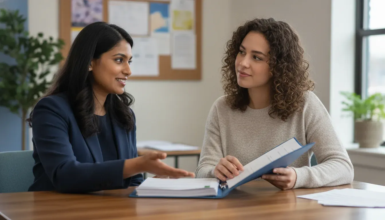 Massachusetts renter discussing eviction records with a housing counselor