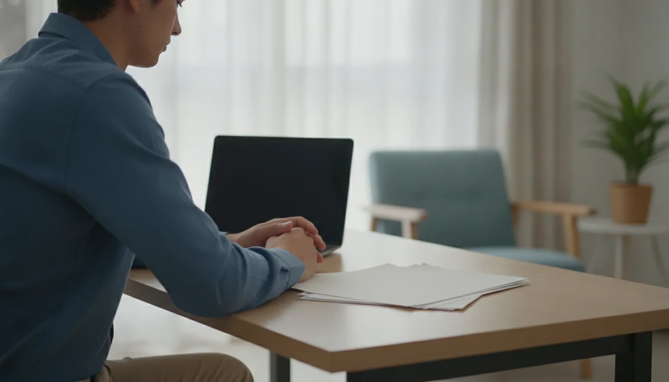 Renter reviewing application details while a background check is processing