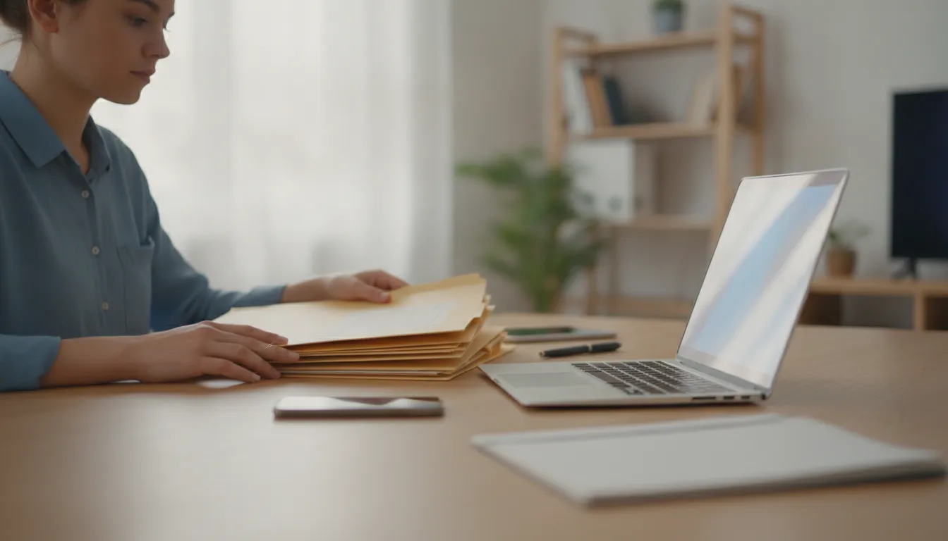 Renter reviewing rental application fee information and saving screening records